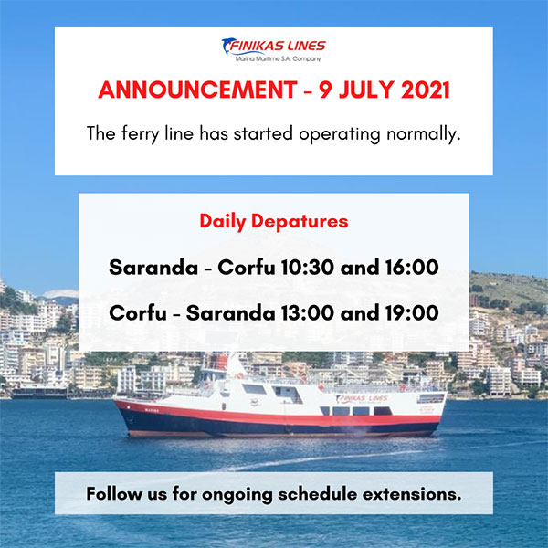Blog - Finikas Lines - Ferry Saranda to Corfu